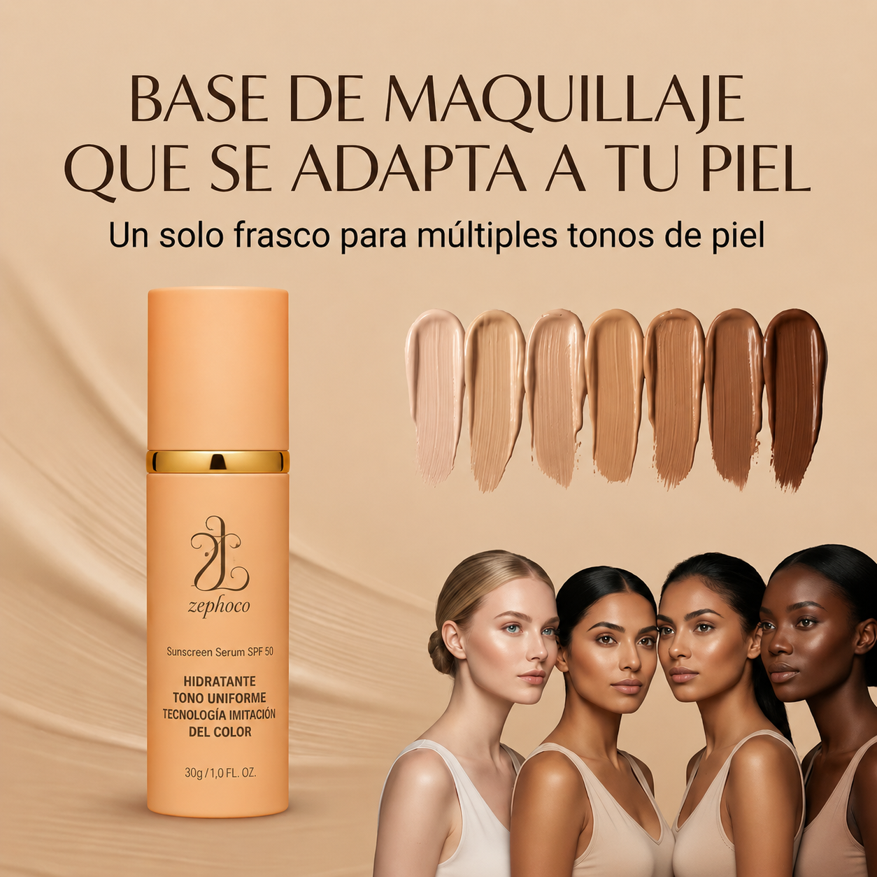 Base de Maquillaje con Crema Solar 4 en 1