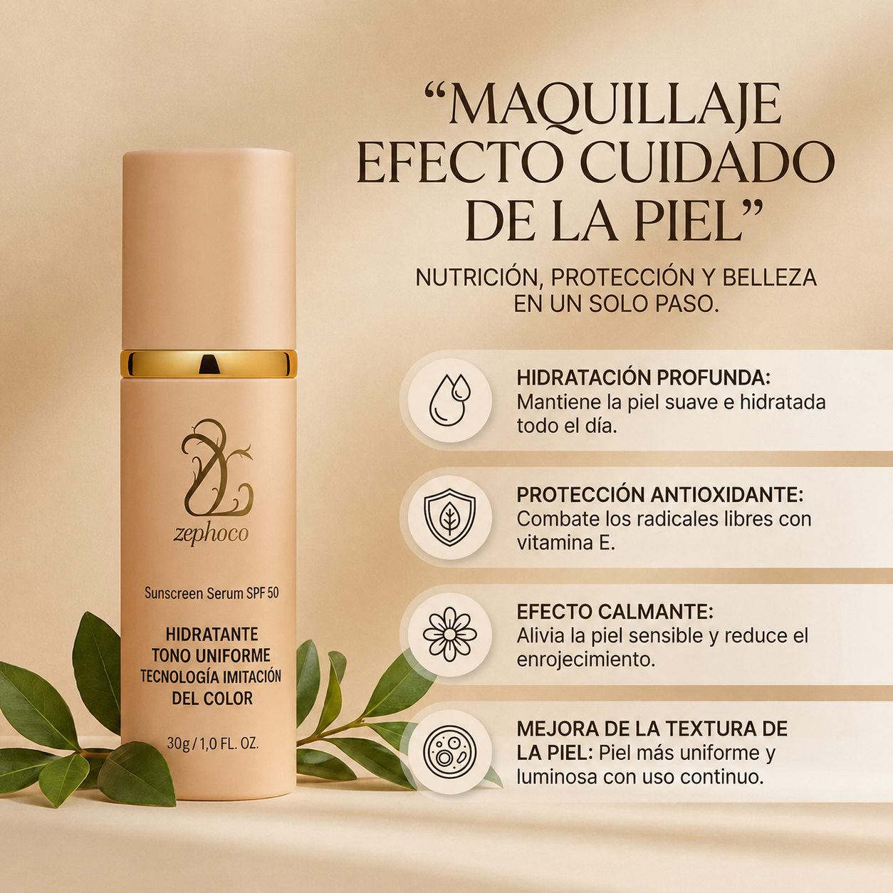 Base de Maquillaje con Crema Solar 4 en 1